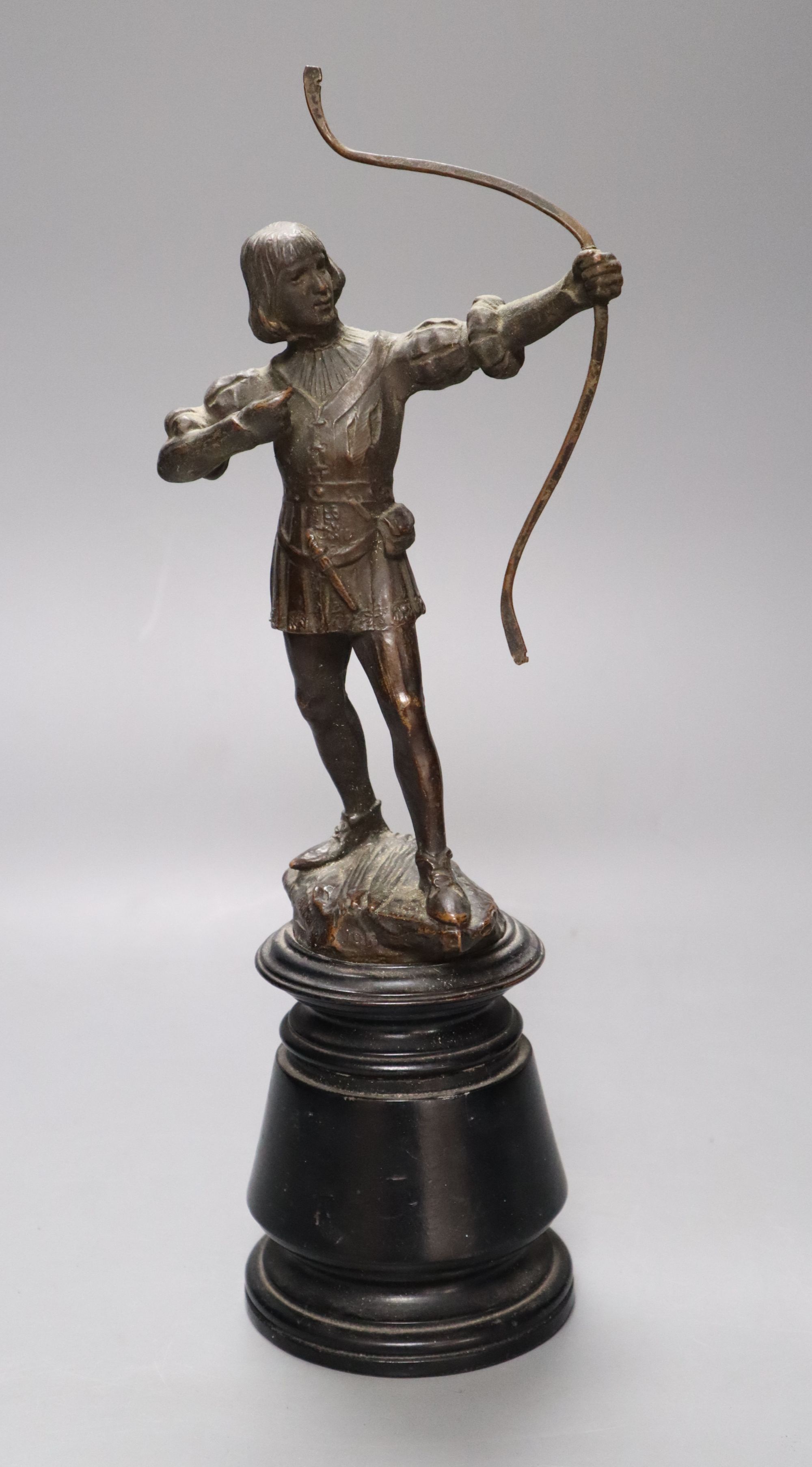 A bronze figure of a boy archer, height 32cm